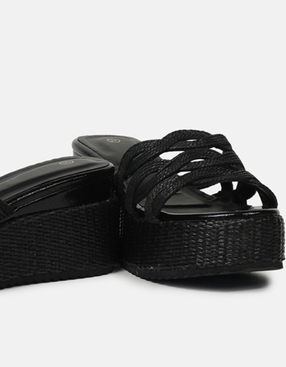 Εικόνα της Πλατφόρμες basic με πλεκτό σχεδιο Μαύρο