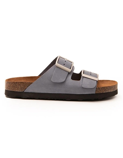 Εικόνα της Δερμάτινα σανδάλια Ελληνικής κατασκευής  με διπλή φάσα Μπλε