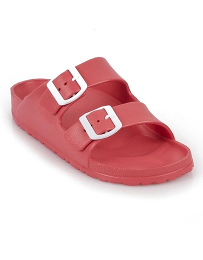 Εικόνα της Σανδάλια flat Ελληνικής κατασκευής  με διπλή φάσα Φούξια