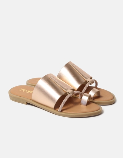 Εικόνα της Σανδάλια flat Ελληνικής κατασκευής με λεπτομέρεια από strass Χαλκός