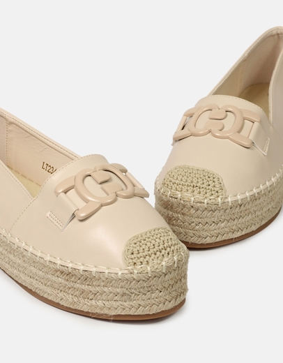 Εικόνα της Εσπαντρίγιες με διπλή σόλα και αγκράφα Μπεζ