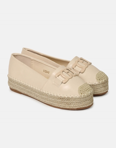 Εικόνα της Εσπαντρίγιες με διπλή σόλα και αγκράφα Μπεζ