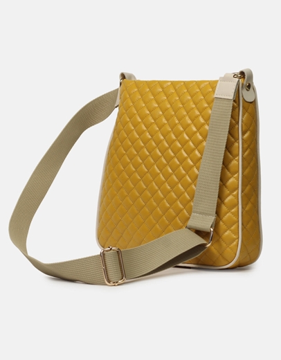 Εικόνα της Χειροποίητη τσάντα με προσαρμοζόμενο ιμάντα Κίτρινο