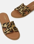 Εικόνα από Δερμάτινα σανδάλια Ελληνικής κατασκευής με ανοίγματα Λεοπάρ