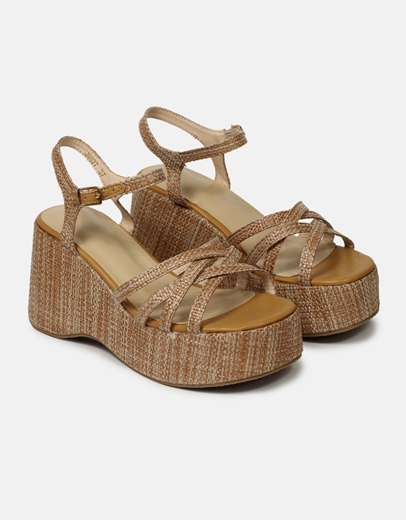 Εικόνα της Πλατφόρμες ψηλές με μπαρέτα Κάμελ