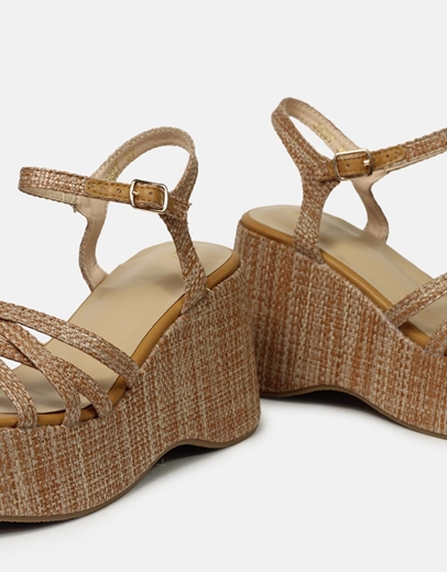 Εικόνα της Πλατφόρμες ψηλές με μπαρέτα Κάμελ