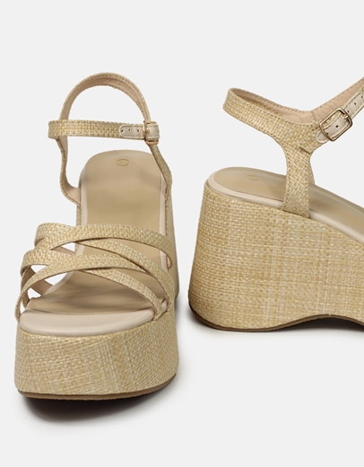 Εικόνα της Πλατφόρμες ψηλές με μπαρέτα Μπεζ