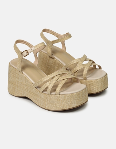 Εικόνα της Πλατφόρμες ψηλές με μπαρέτα Μπεζ