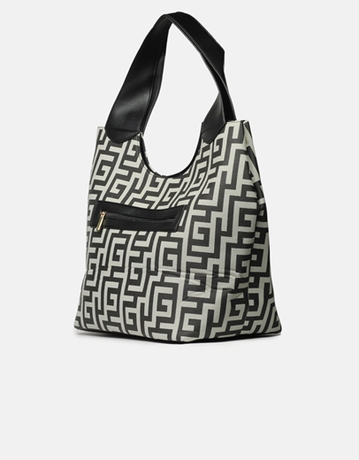 Εικόνα της Τσάντα χειρός με αλυσίδα και μαίανδρο Μαύρο