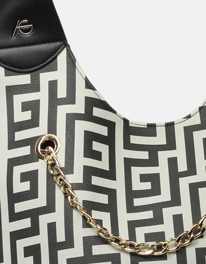 Εικόνα της Τσάντα χειρός με αλυσίδα και μαίανδρο Μαύρο