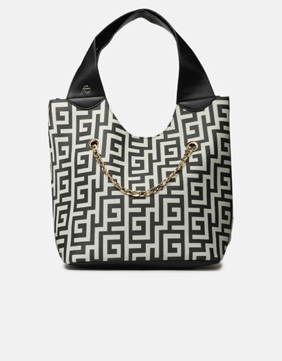 Εικόνα της Τσάντα χειρός με αλυσίδα και μαίανδρο Μαύρο