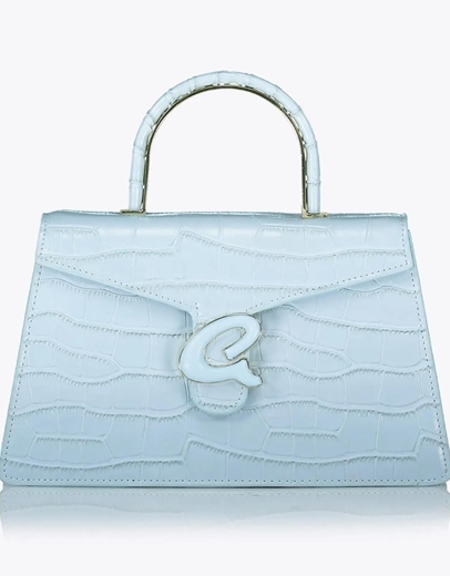 Εικόνα της Τσάντα χειρός με αποσπώμενο λουράκι Σιέλ