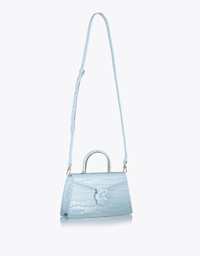 Εικόνα της Τσάντα χειρός με αποσπώμενο λουράκι Σιέλ