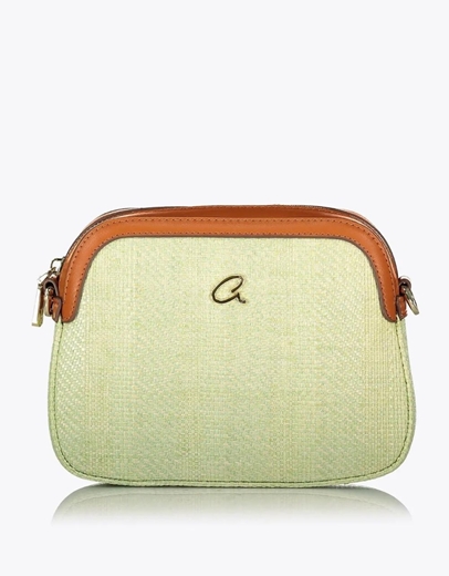 Εικόνα της Ψάθινη τσάντα χιαστί LENORA Πράσινο