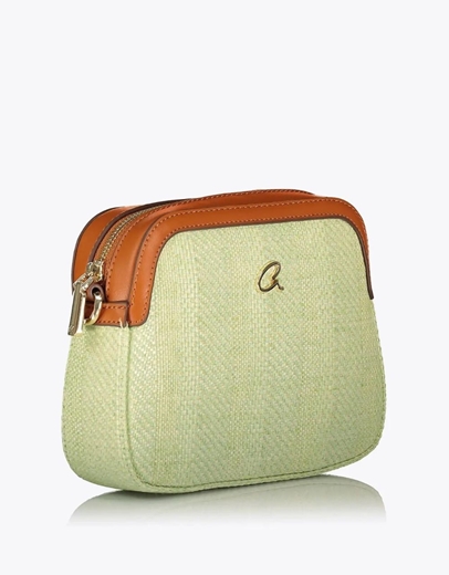 Εικόνα της Ψάθινη τσάντα χιαστί LENORA Πράσινο