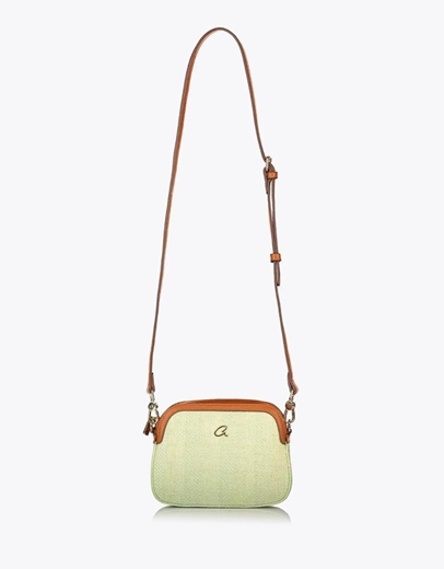 Εικόνα της Ψάθινη τσάντα χιαστί LENORA Πράσινο