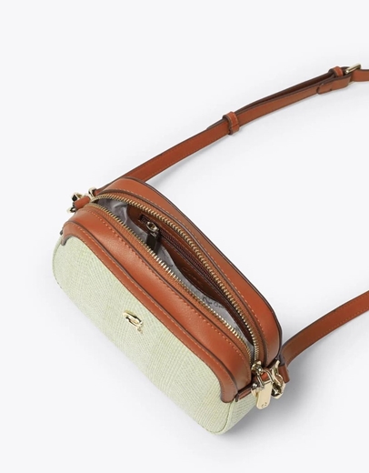 Εικόνα της Ψάθινη τσάντα χιαστί LENORA Πράσινο