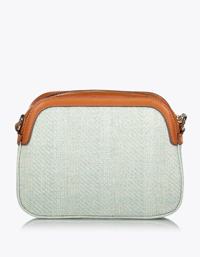 Εικόνα της Ψάθινη τσάντα χιαστί LENORA Σιέλ