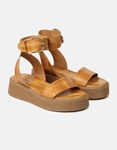 Εικόνα από Δερμάτινα flatforms Ελληνικής κατασκευής με μπαρέτα Ταμπά