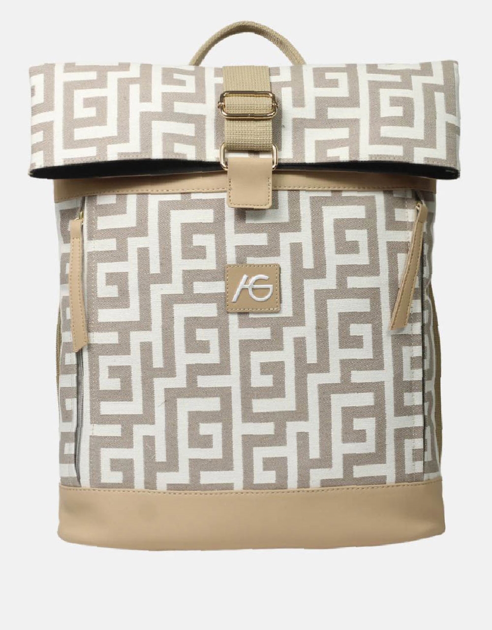 Εικόνα από Χειροποίητο σακίδιο πλάτης φάκελος με μαίανδρο Άμμου/Μπεζ