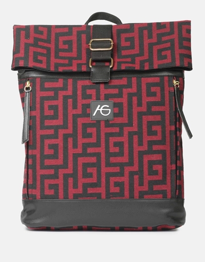 Εικόνα της Χειροποίητο σακίδιο πλάτης φάκελος με μαίανδρο Μπορντώ