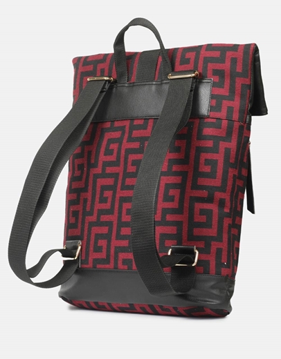 Εικόνα της Χειροποίητο σακίδιο πλάτης φάκελος με μαίανδρο Μπορντώ