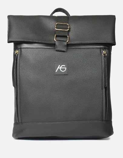 Εικόνα της Χειροποίητο μονόχρωμο σακίδιο πλάτης φάκελος Μαύρο