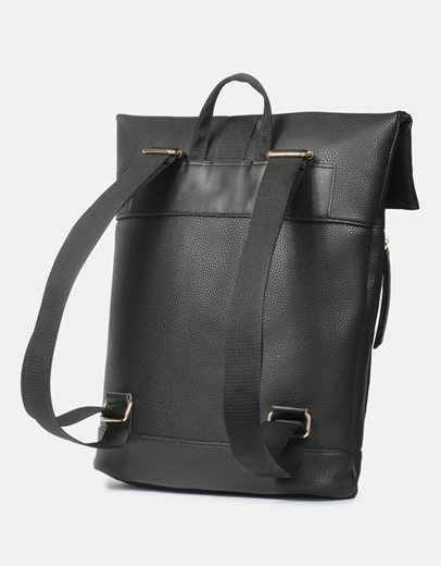 Εικόνα της Χειροποίητο μονόχρωμο σακίδιο πλάτης φάκελος Μαύρο