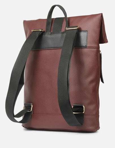 Εικόνα της Χειροποίητο μονόχρωμο σακίδιο πλάτης φάκελος Μπορντώ