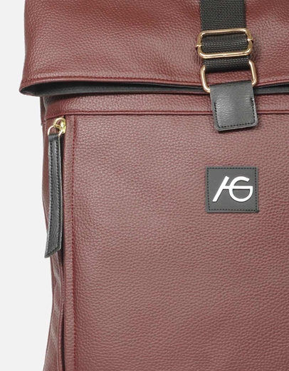 Εικόνα της Χειροποίητο μονόχρωμο σακίδιο πλάτης φάκελος Μπορντώ