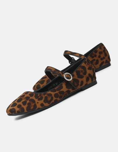 Εικόνα της Μπαλαρίνες με μπαρέτα και λεπτομέρια απο strass Λεοπάρ