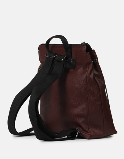 Εικόνα της Χειροποίητο σακίδιο πλάτης με διπλό φερμουάρ Μπορντώ