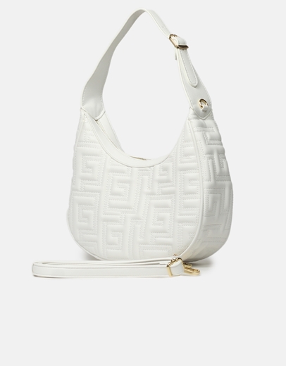 Εικόνα της Τσαντάκι χειρός με μοτίβο μαιάνδρου Λευκό