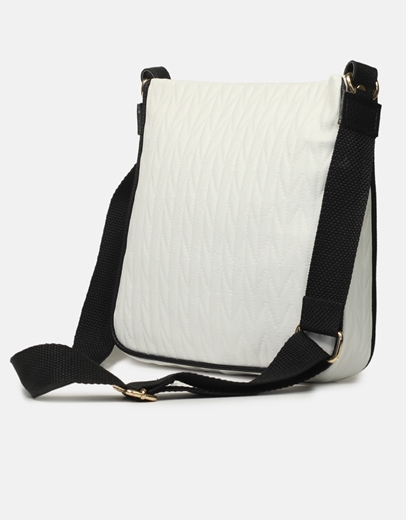 Εικόνα της Χειροποίητη τσάντα με προσαρμοζόμενο ιμάντα Λευκό