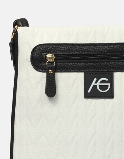 Εικόνα της Χειροποίητη τσάντα με προσαρμοζόμενο ιμάντα Λευκό