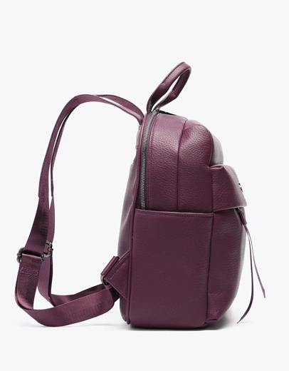 Εικόνα της Μονόχρωμο σακίδιο πλάτης με εξωτερική θήκη και φερμουάρ Μωβ