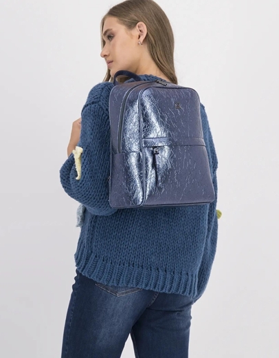 Εικόνα της Μονόχρωμο σακίδιο πλάτης με σχέδιο τεχνοτροπίας Μπλε