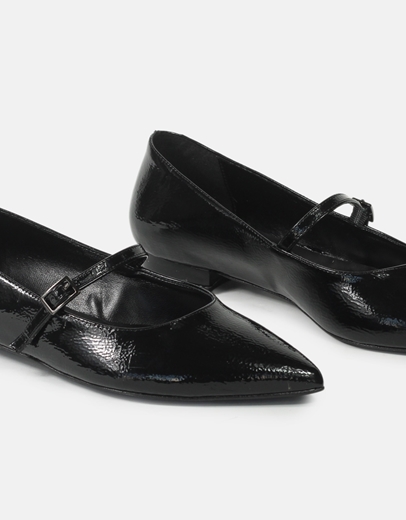 Εικόνα της Μπαλαρίνες Ελληνικής κατασκευής με διακοσμητική μπαρέτα Μαύρο