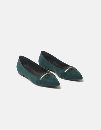 Εικόνα της Γοβάκια Ελληνικής κατασκευής με διακοσμητικό Πράσινο