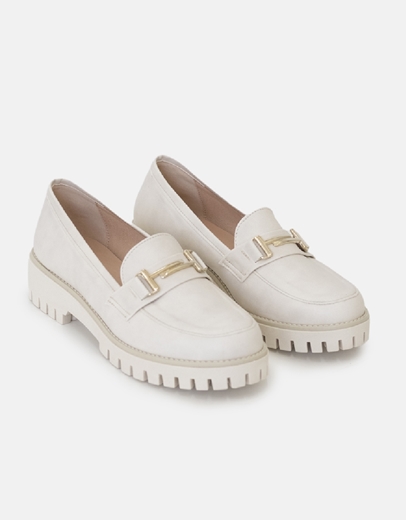 Εικόνα της Loafers μονόχρωμα Ελληνικής Κατασκευής με μεταλλική αγκράφα Πάγου