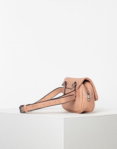 Εικόνα της Τσάντα ώμου μέσης με εξωτερικές ραφές Ροζ