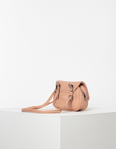 Εικόνα της Τσάντα ώμου μέσης με εξωτερικές ραφές Ροζ