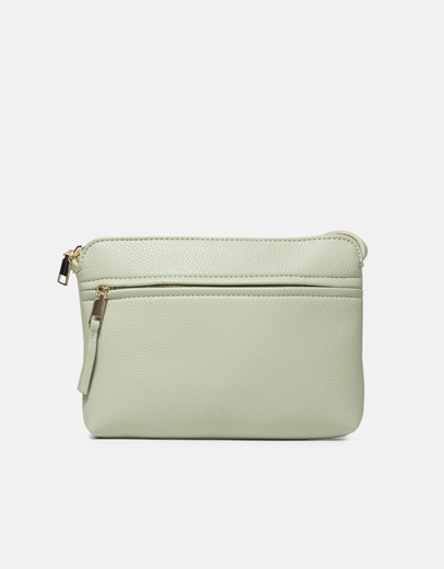 Εικόνα της Basic μονόχρωμο τσαντάκι ώμου με φερμουάρ Πράσινο