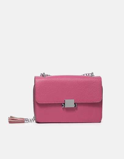 Εικόνα της Τσαντάκι ώμου με μεταλλικές λεπτομέρειες Φούξια