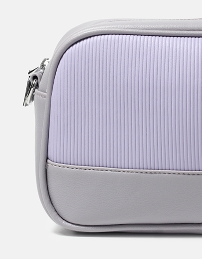 Εικόνα της Basic μονόχρωμo τσαντάκι χιαστί με φερμουάρ Λιλά