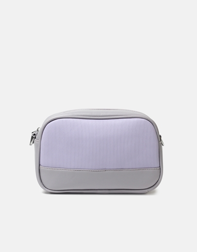 Εικόνα της Basic μονόχρωμo τσαντάκι χιαστί με φερμουάρ Λιλά