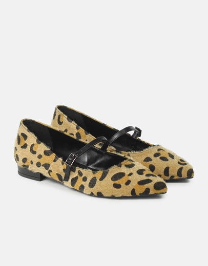 Εικόνα της Μπαλαρίνες Ελληνικής κατασκευής με διακοσμητική μπαρέτα Λεοπάρ