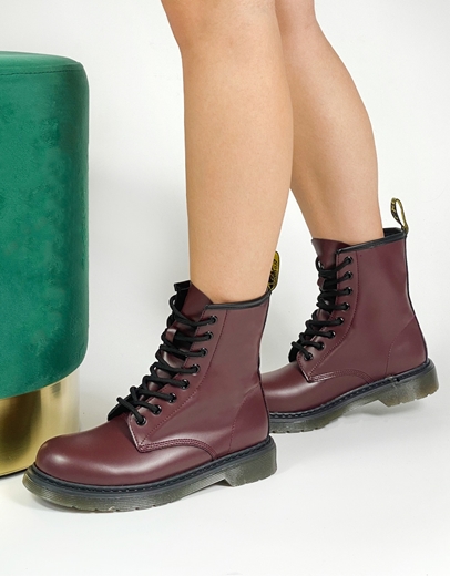 Εικόνα της Μονόχρωμα αρβυλάκια basic με κορδόνια Μπορντώ