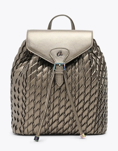 Εικόνα της Γυναικεία τσάντα πλάτης με ιδιαίτερο μοτίβο Μπρονζέ