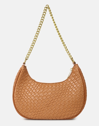 Εικόνα της Γυναικεία μονόχρωμη τσάντα ώμου κροκό Ταμπά